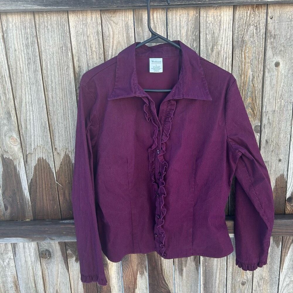 Vintage Westbound Western Tux-like Ruffled button up Shirt size large